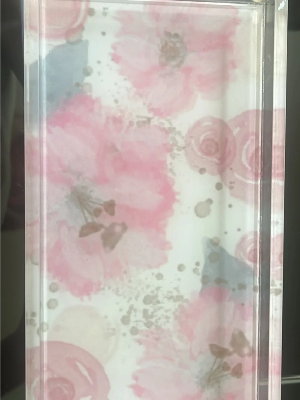 Pink Acrylic Jewelry Tray Organizer - Clear & Pink